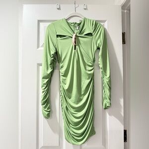 Oh Polly Light Green Long Sleeve Dress